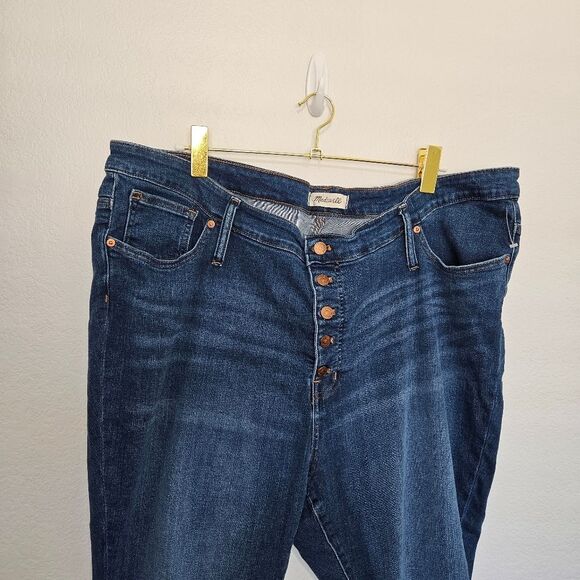 NWOT Madewell Button Fly 9" Mid-Rise Skinny Medium Wash Denim Jeans Women's 37 - Picture 7 of 9